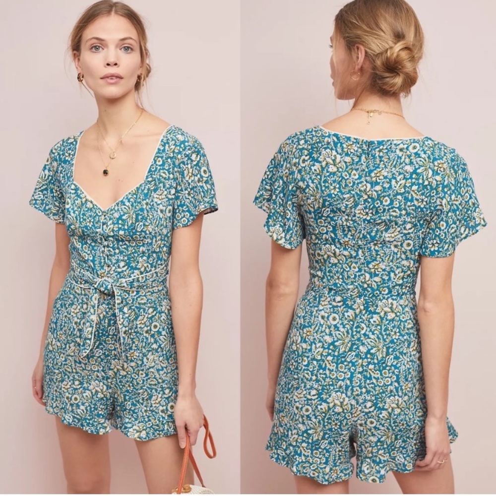 Anthropologie Maeve Point Breeze Romper